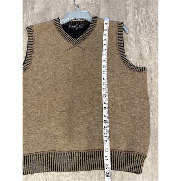 Mens Sweater Vest Large Y2K 90’s Grandpacore Layering Preppy Neutral Office - Picture 4 of 5